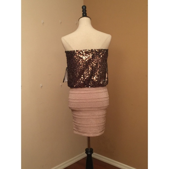 NWT! As U Wish Sequined Strapless Mini Dress - Picture 5 of 5